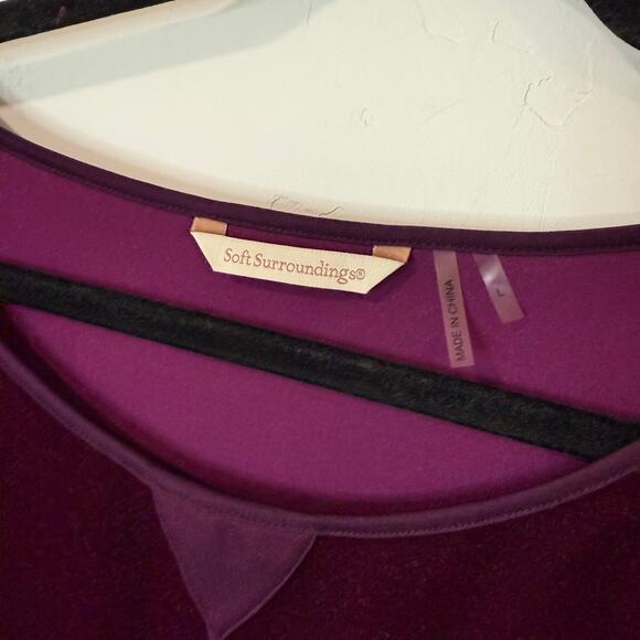 Soft Surroundings Women's Velvet Weekender Tunic Top Purple Jewel Tone Large - Picture 2 of 7